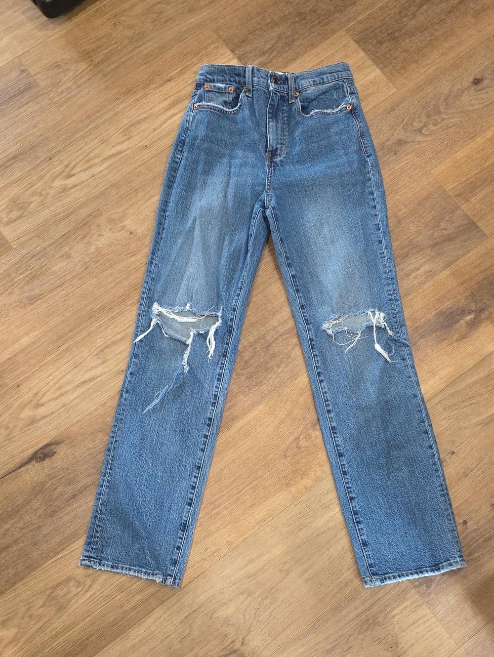 Women's Size 26 Pistola Straight Leg High Rise Distressed Jeans